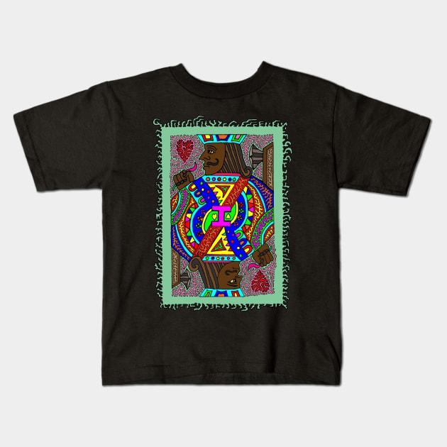 Jack of Hearts - Multi-colored Kids T-Shirt by NightserFineArts